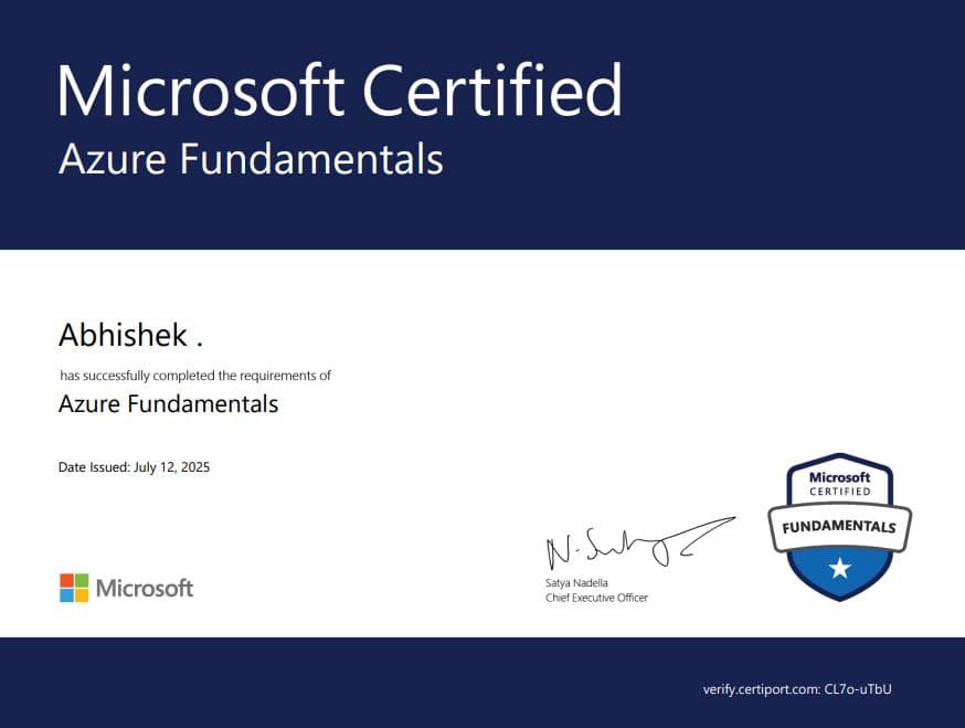 Microsoft Certified: Azure Fundamentals (AZ-900)